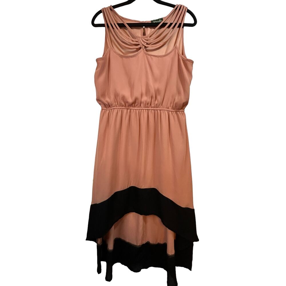 Maude Peach and Black High -Low Dress  -Size L